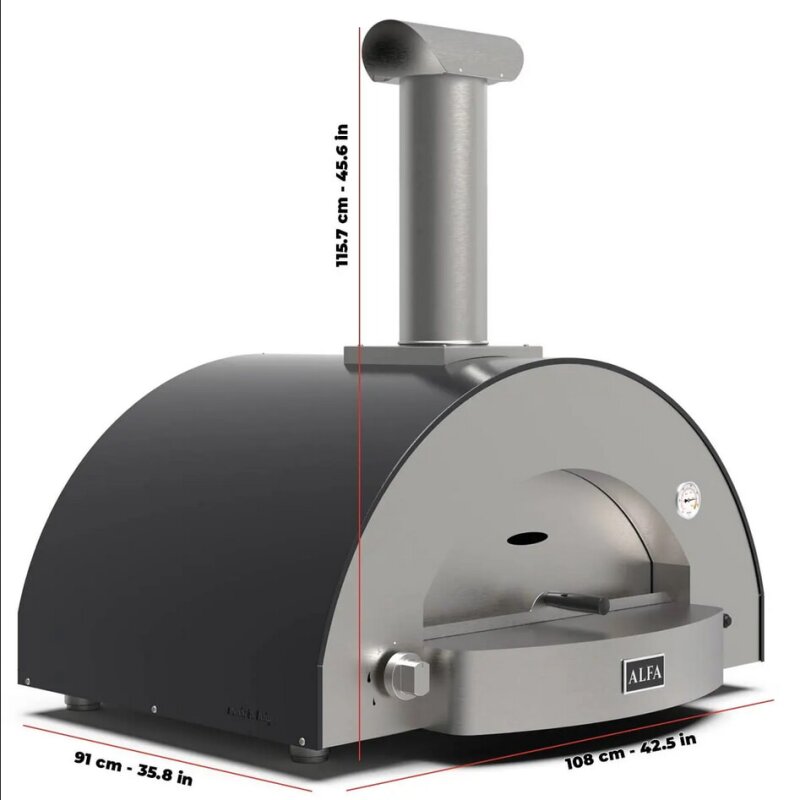 Hybrid Pizzaofen Alfa Forni Classico - 4 Pizze - Grau