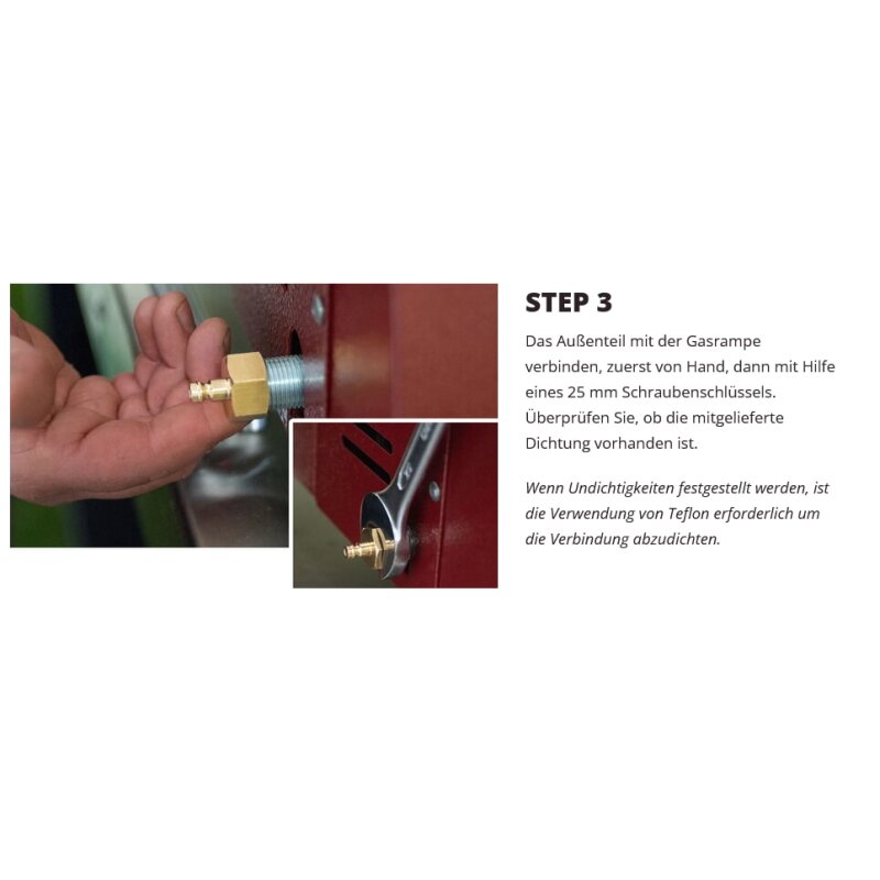 Alfa Forni - Quick Gasanschluss-Set 50 mBar 1,5kg/h für Portable, 1 Pizza, 2 Pizze