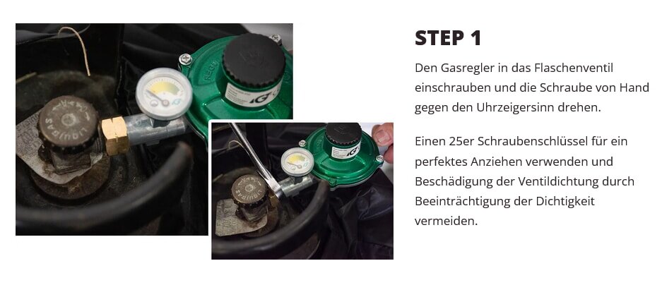 Alfa Forni - Quick Gasanschluss-Set 50 mBar 1,5kg/h für Portable, 1 Pizza, 2 Pizze