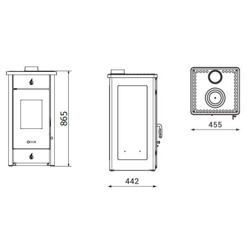 Kaminofen Wamsler Luke II Typ 18816 - 8 kW - mit Kochstelle