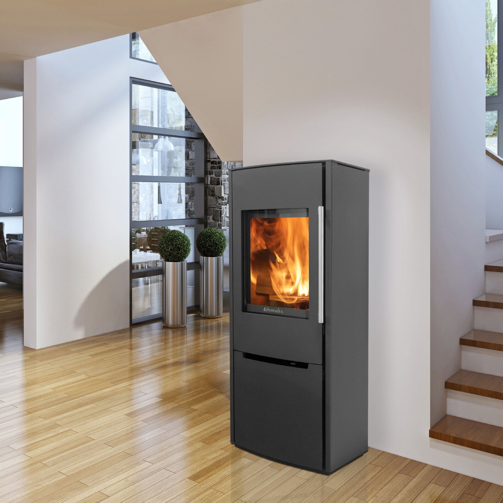 Kaminofen Wamsler Pylon 1G - 6,2 kW - Schwarz