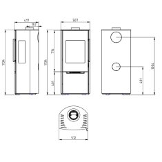 Kaminofen Wamsler Pylon 3G - 6,2 kW - Schwarz