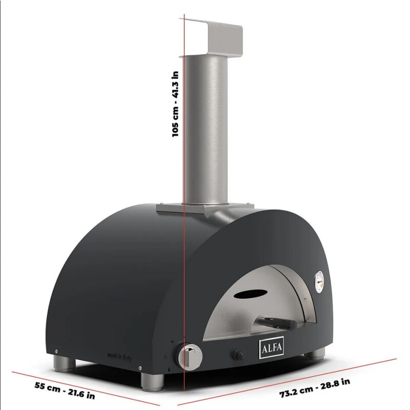 Gas/ Hybrid- Pizzaofen Alfa Forni Moderno - 1 Pizza - Grau