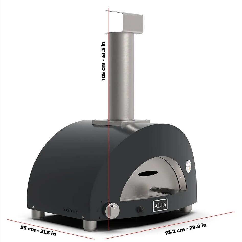 Gas/ Hybrid- Pizzaofen Alfa Forni Moderno - 1 Pizza - Grau