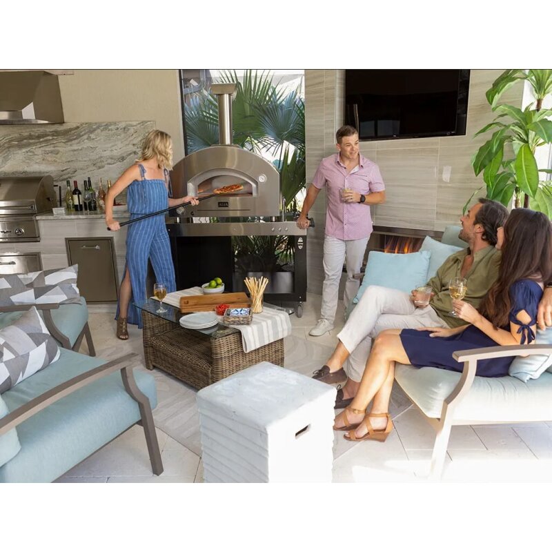 Gas/ Hybrid- Pizzaofen Alfa Forni Futuro - 2 Pizze - Silberschwarz