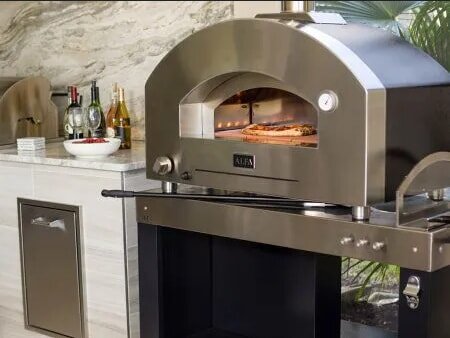 Gas/ Hybrid- Pizzaofen Alfa Forni Futuro - 2 Pizze - Silberschwarz