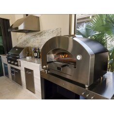 Gas/ Hybrid Pizzaofen Alfa Forni Futuro - 4 Pizze - Silberschwarz