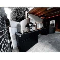 Gas/ Hybrid Pizzaofen Alfa Forni Futuro - 4 Pizze - Silberschwarz