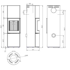 Kaminofen Wamsler Rook - 6,3 kW - Schwarz