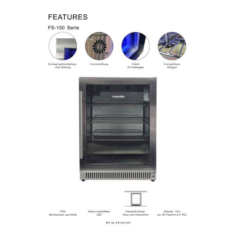 Vivandio Outdoor Kühlschrank FS-150 - 150 Liter