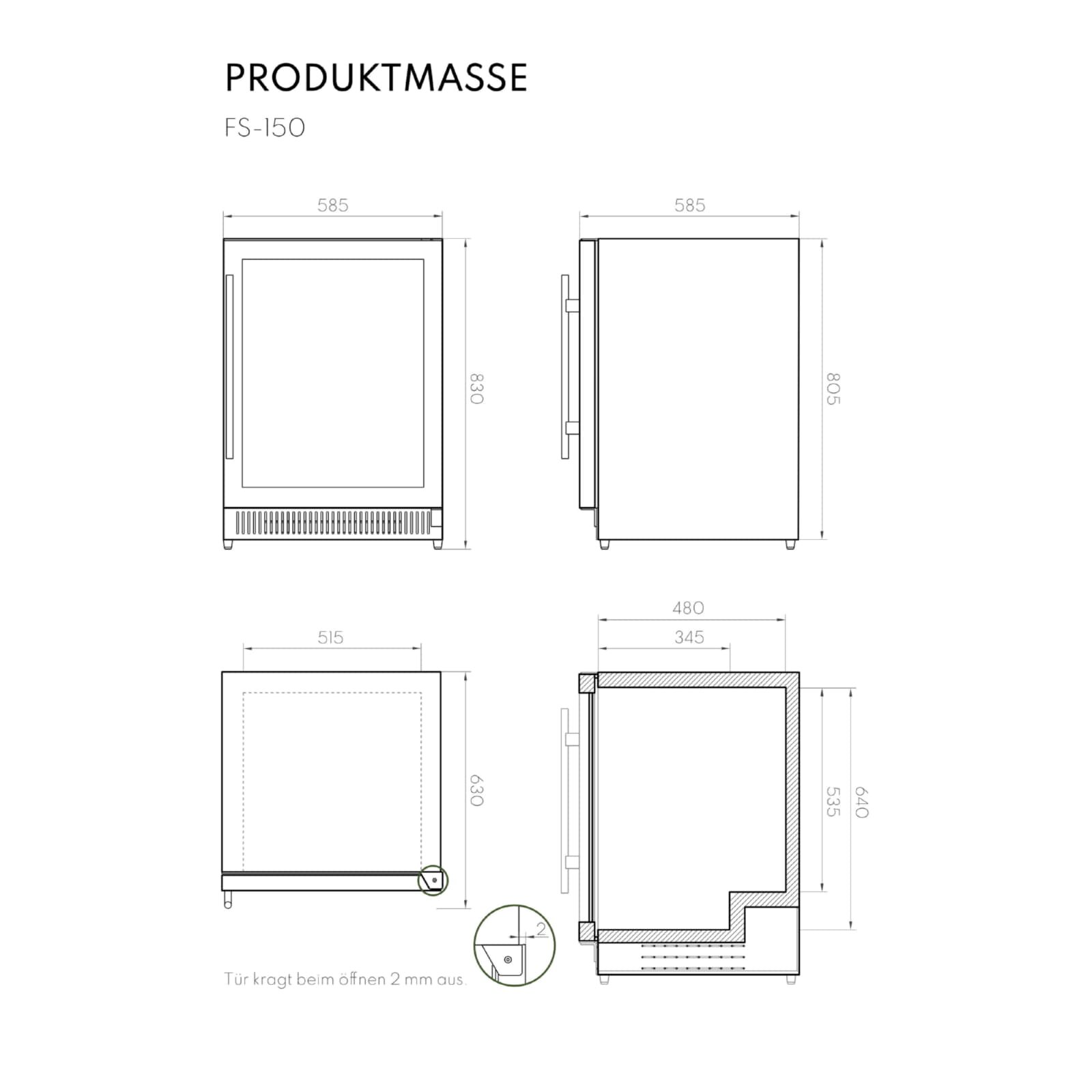 Vivandio Outdoor Kühlschrank FS-150 - 150 Liter