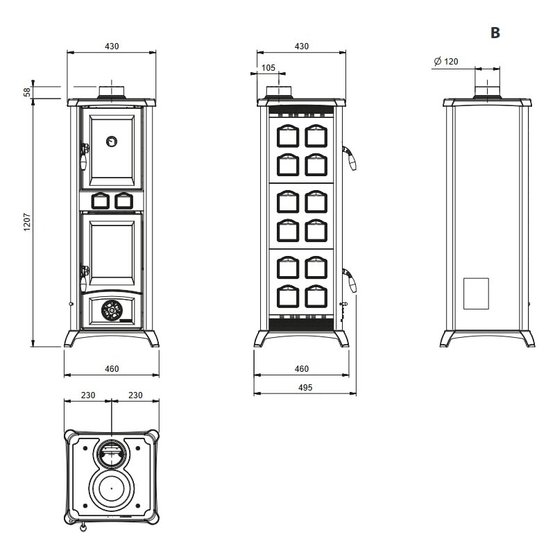 Kaminofen La Nordica Gemma Forno 5.0 - 7,3 kW