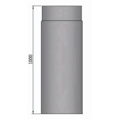 Rauchrohr Ø150 x 1000 x 2 mm ohne Drosselklappe, Farbe schwarz
