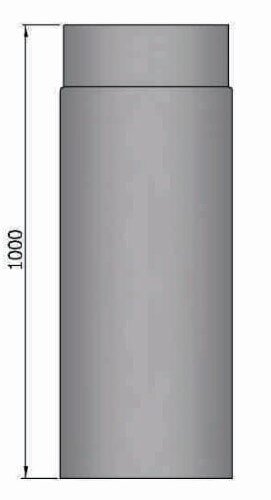 Rauchrohr Ø150 x 1000 x 2 mm ohne Drosselklappe, Farbe schwarz