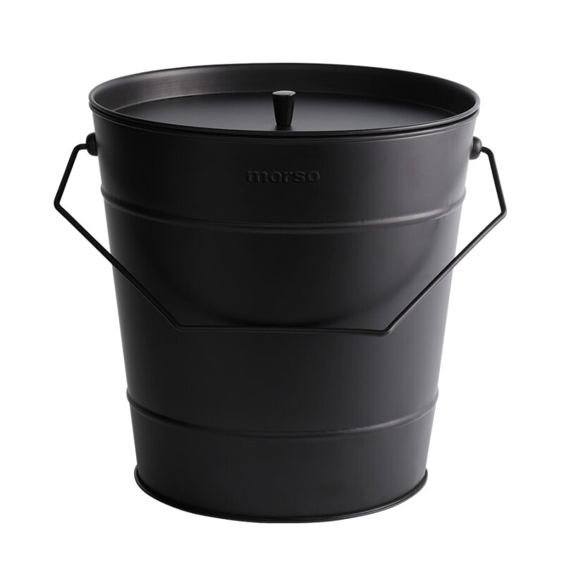 Morsoe Ascheeimer mit Deckel, schwarz