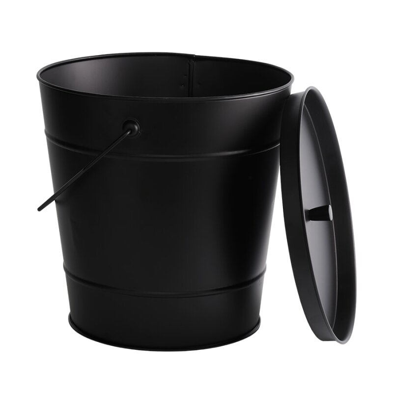 Morsoe Ascheeimer mit Deckel, schwarz