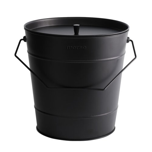 Morsoe Ascheeimer mit Deckel, schwarz