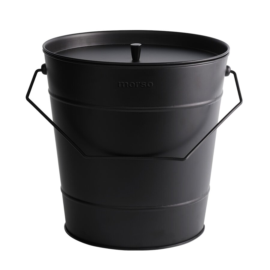 Morsoe Ascheeimer mit Deckel, schwarz