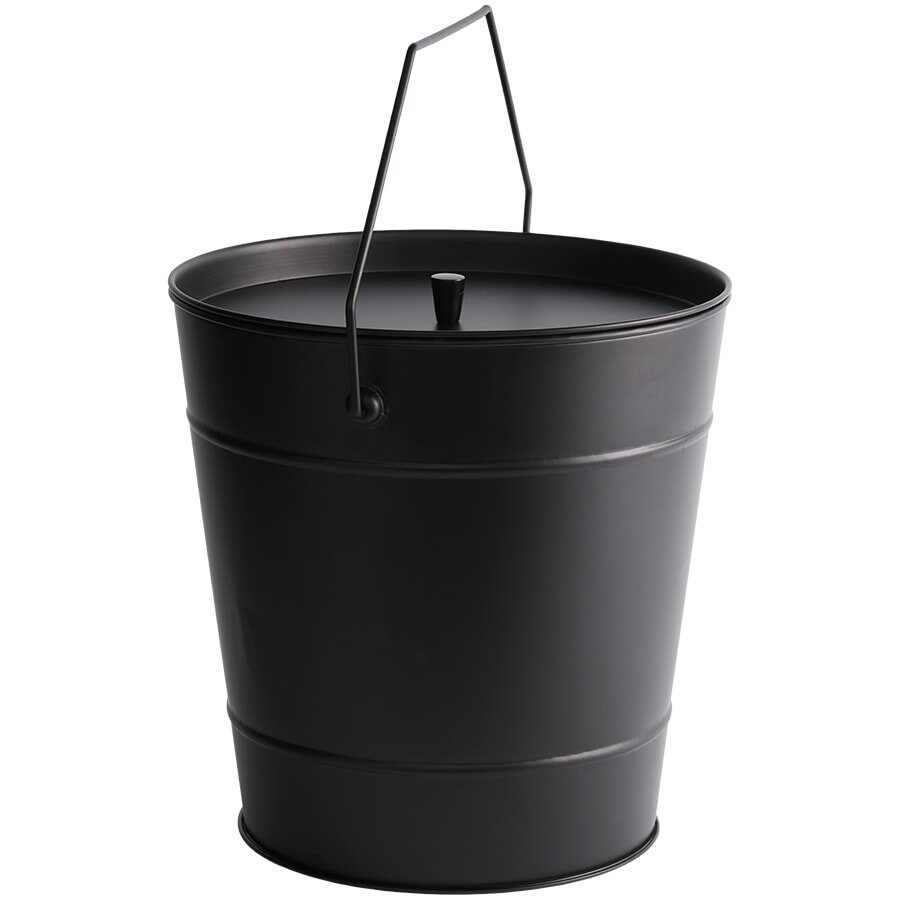 Morsoe Ascheeimer mit Deckel, schwarz