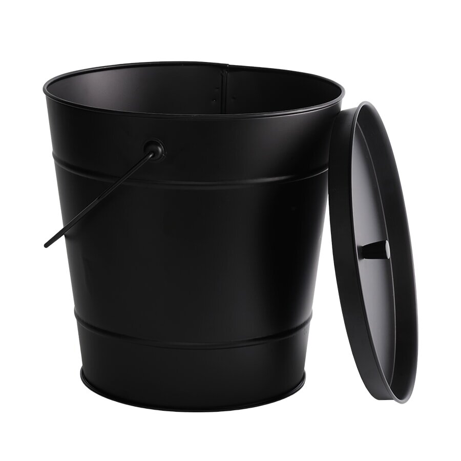 Morsoe Ascheeimer mit Deckel, schwarz