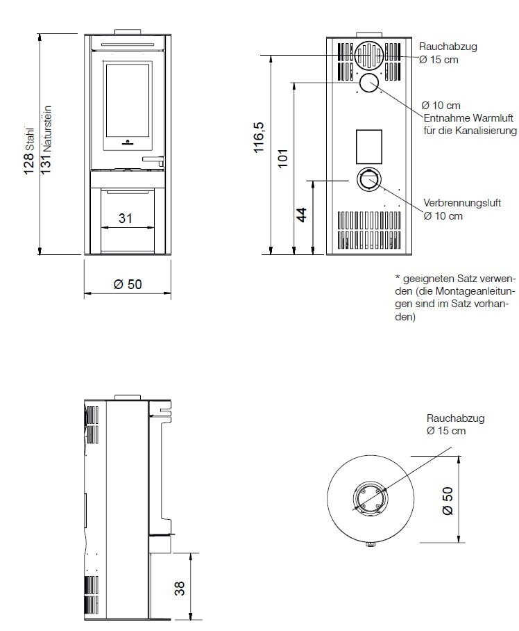 Kaminofen Edilkamin TALLY Evo - 8 kW