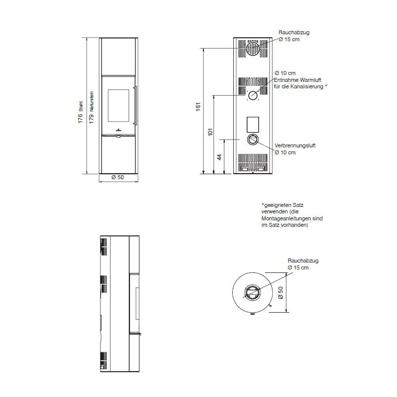 Kaminofen Edilkamin TALLY Up S Evo - 8 kW