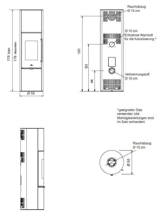 Kaminofen Edilkamin TALLY Up S Evo - 8 kW