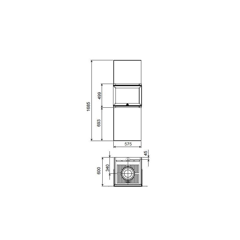 Kaminbausatz Jotul FS 520 - 7,5 kW - schwarz lackiert (BP)