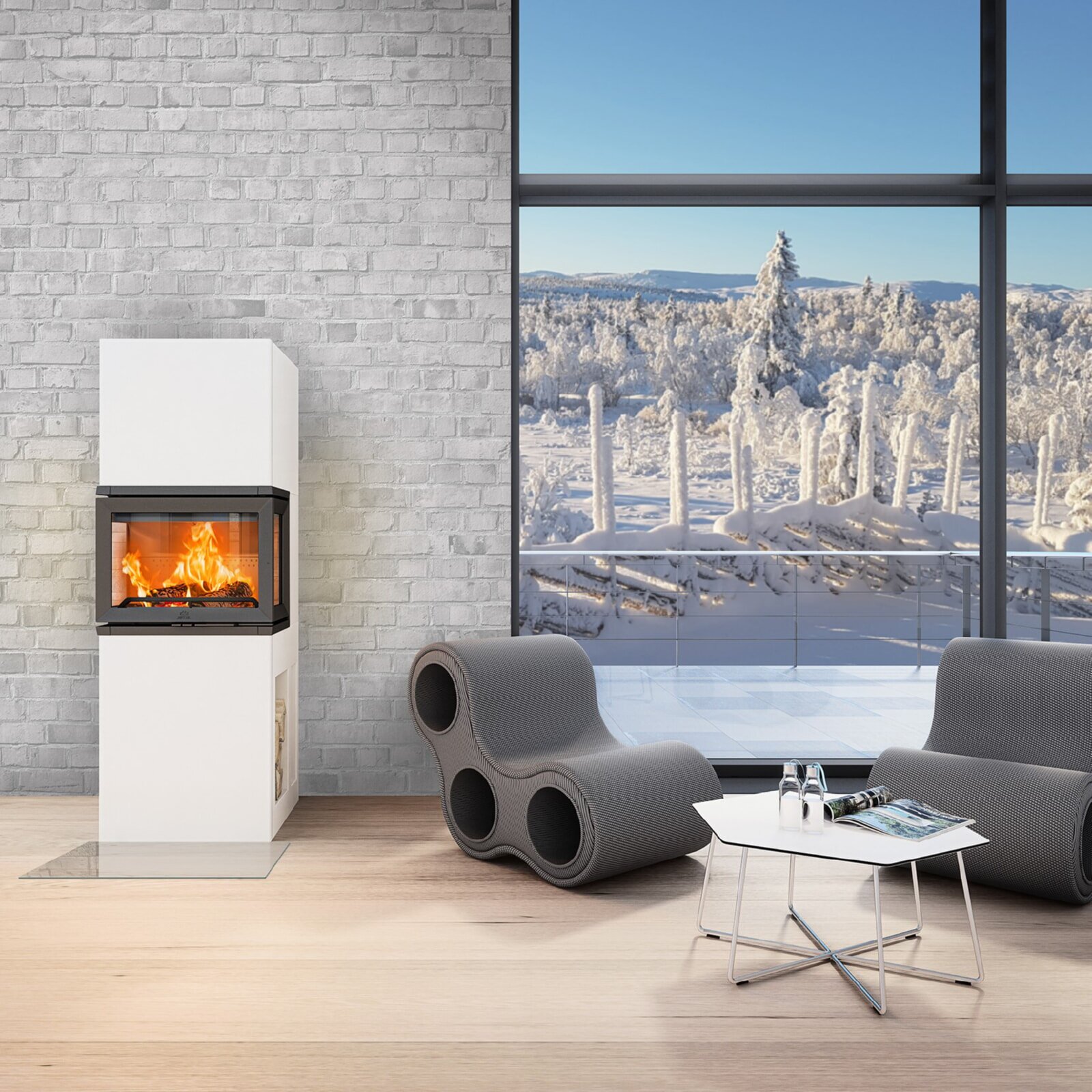 Kaminbausatz Jotul FS 520 - 7,5 kW - schwarz lackiert (BP)