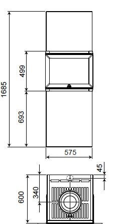 Kaminbausatz Jotul FS 520 - 7,5 kW - schwarz lackiert (BP)