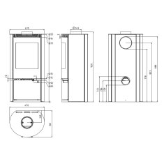 Kaminofen ILD 7 Eco AP (BP) - 5,3 kW - Schwarz
