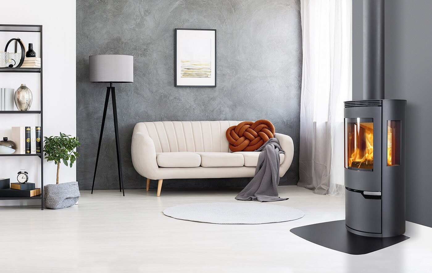 Kaminofen ILD 8 Eco AP (BP) mit Seitenfenster - 5,3 kW - Schwarz
