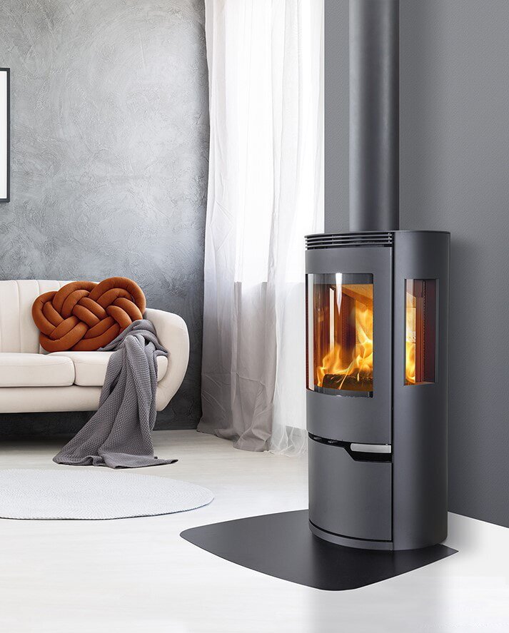 Kaminofen ILD 8 Eco AP (BP) mit Seitenfenster - 5,3 kW - Schwarz