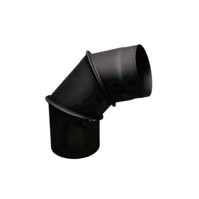 Rauchrohrbogen verstellbar 0-90° Ø130 x 2 mm, Farbe schwarz