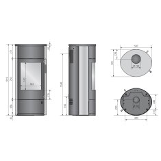 Kaminofen Oranier Polar Neo W+ (Wärmespeicherung) - 8 kW
