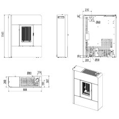 Pelletofen MCZ RAAM Comfort Air 8 UP S2 (Anschluss oben) kanalisierbar - 7,8 kW