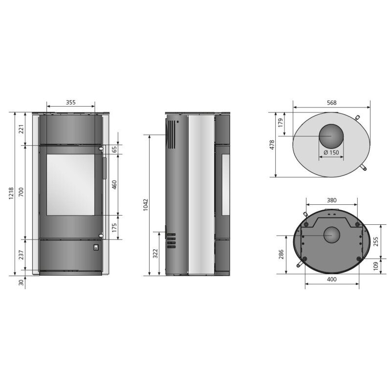 Kaminofen Oranier Polar Neo Vantage W+ (Wärmespeicherung) - 6,5 kW