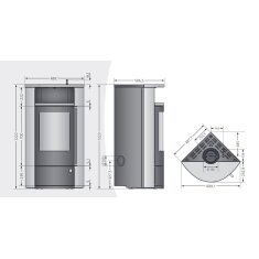 Kaminofen Oranier Polar Neo Eck Wandbündig - 6,5 kW