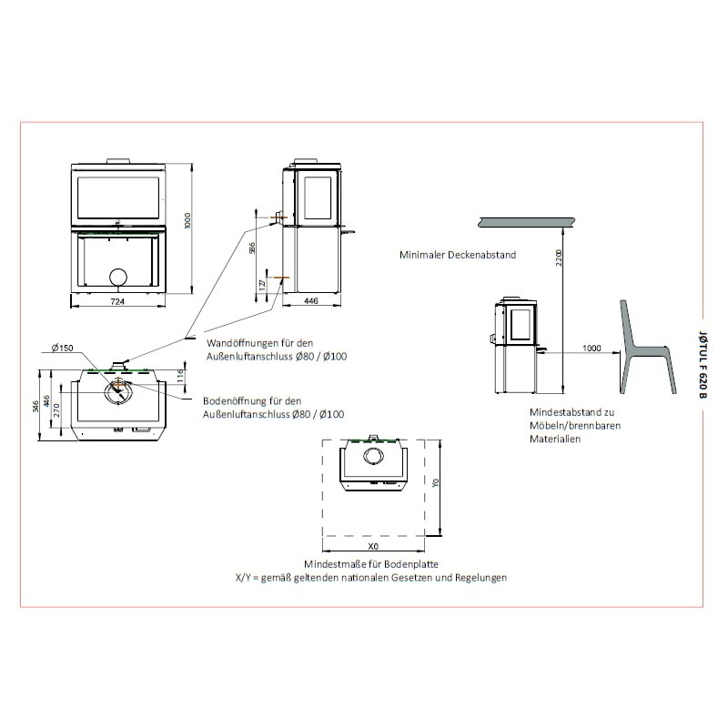 Kaminofen Gussofen Jotul F 620 B (Base) - 8,7 kW