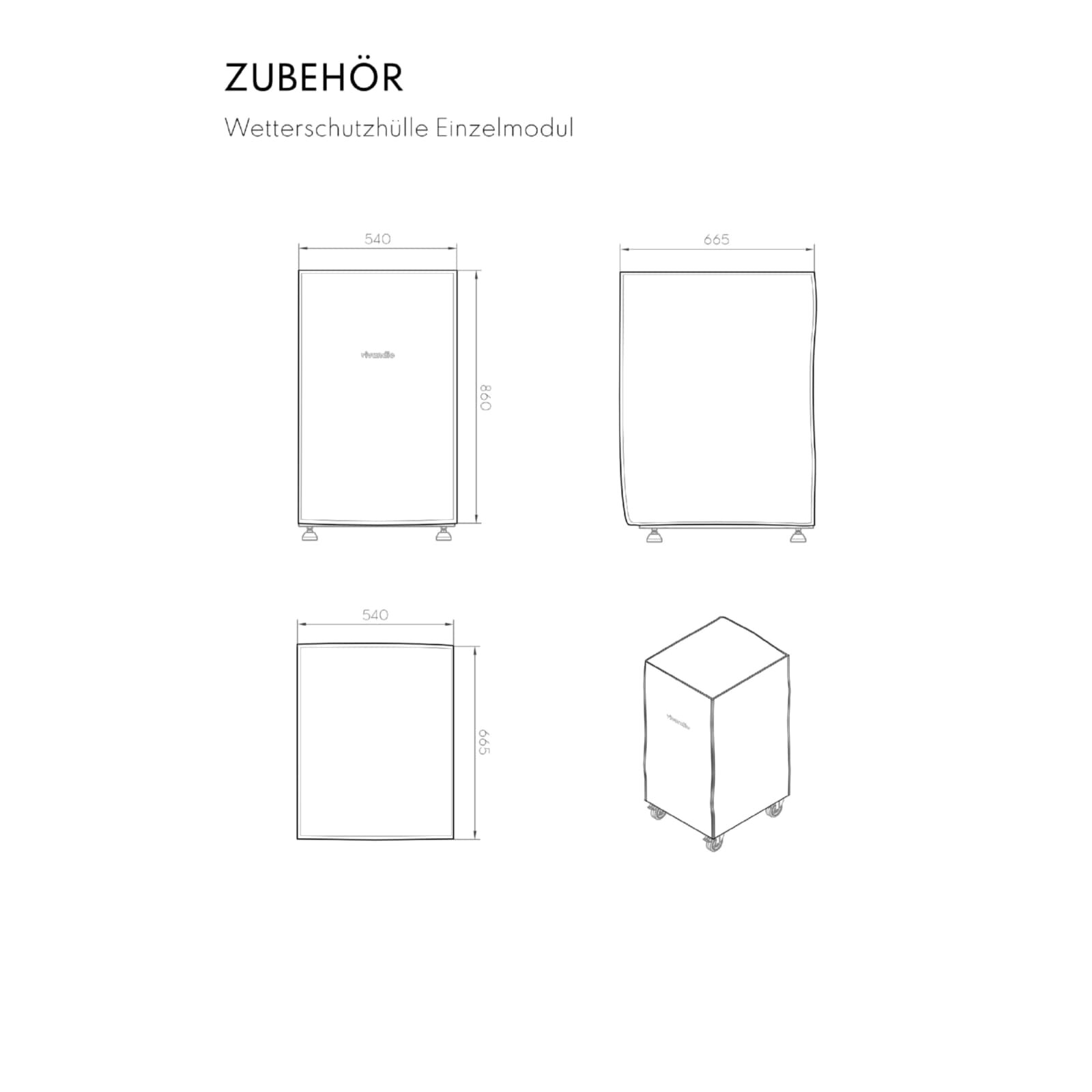 Vivandio quub - Wetterschutzhülle Einzelmodul