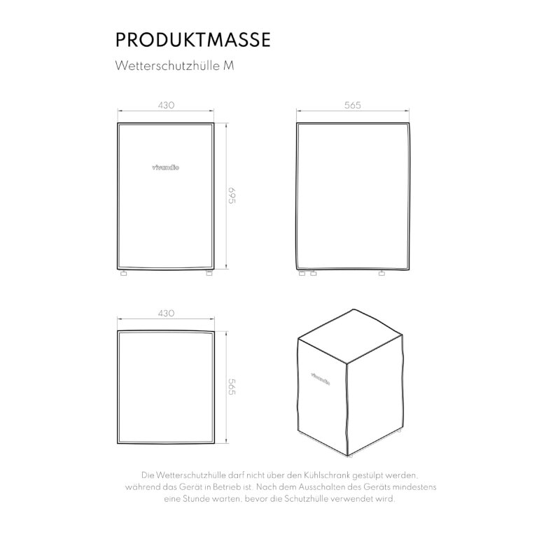Vivandio - Wetterschutzhülle Kühlschrank medium für FS-63