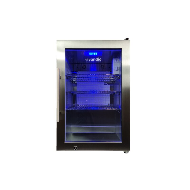 Vivandio Outdoorküche - quub Cocktailstation mit Kühlschrank und Spüle - silber