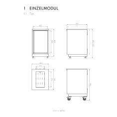 Vivandio Outdoork&uuml;che - quub Cocktailstation mit K&uuml;hlschrank und Sp&uuml;le - silber