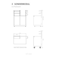 Vivandio quub Cocktailstation mit K&uuml;hlschrank und Sp&uuml;le, Silber