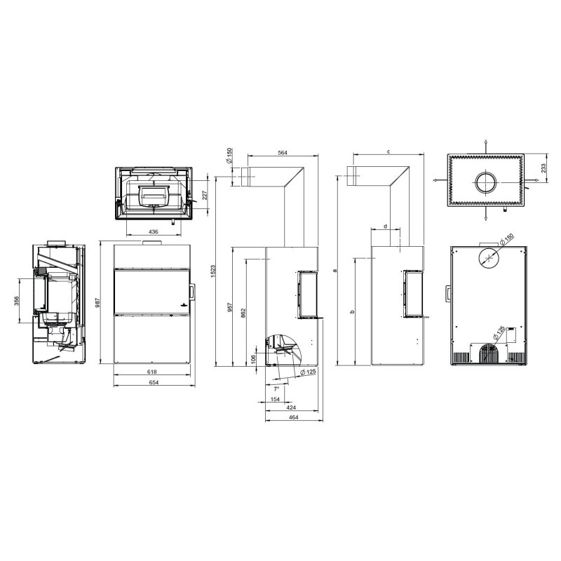 Kaminbausatz Austroflamm Dexter S3 2.0 - 6 kW