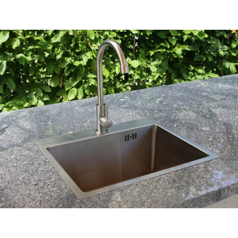 Vivandio Outdoor Spüle MA mit Kaltwasserarmatur (460 x 210 x 370 mm)