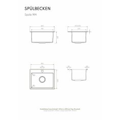 Vivandio Outdoor Spüle MA mit Kaltwasserarmatur (460 x 210 x 370 mm)