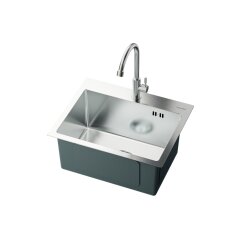 Vivandio Outdoor Spüle MA mit Kaltwasserarmatur (460 x 210 x 370 mm)