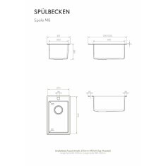Vivandio Outdoor Spüle MB mit Kaltwasserarmatur für Gartenschlauch (310 x 210 x 520 mm)