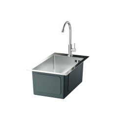 Vivandio Outdoor Spüle MB mit Kaltwasserarmatur für Gartenschlauch (310 x 210 x 520 mm)